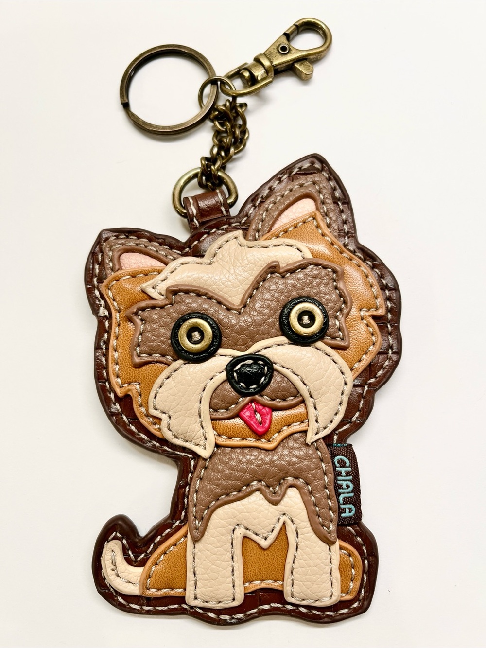 Chala Yorkshire Terrier Appliqué Key Fob Coin Purse NWOT